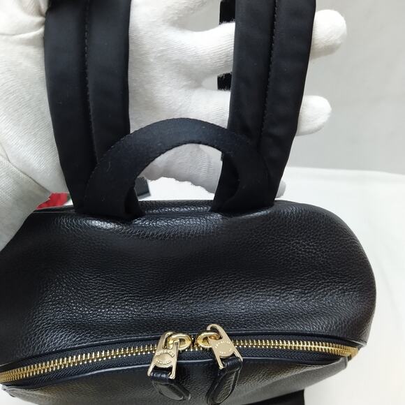 Coach Black Pebbled Leather Zipper Pocket Top Handle Backpack main image 8